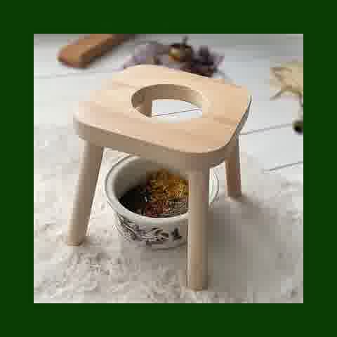 Tabouret en bois Yoni Steam avec bol d'herbes médicinales — TAO Wellness Therapeutic